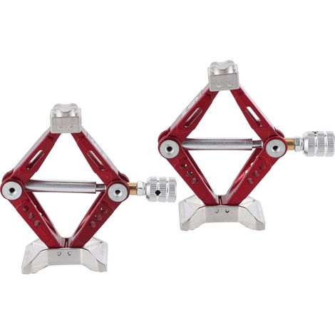 2 Pièces Accessoire de Cric Métallique Universel en Forme de Losange Réglable pour Voiture RC 1/10 Rouge (1/5)