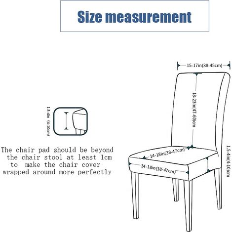 Stretch Chair Cover with Skirt, Decorative Dining Chair Cover, Removable and Washable Furniture Protector for Home and Ceremony (4 Pcs, Black) (1/5)