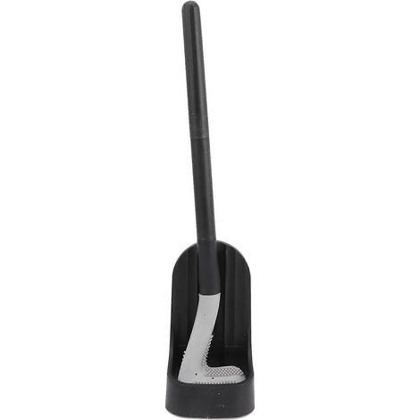 Brosse de toilette et support (1 pièce) pour un nettoyage en profondeur de la cuvette (noire). (1/4)