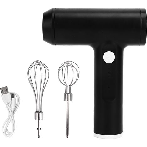 Mixeur à Main sans Fil avec Batterie Lithium 2000mAh, 4 Modes, Bords Courbes, Chargement USB, Acier Inoxydable 304, Couleur Gris (1/5)