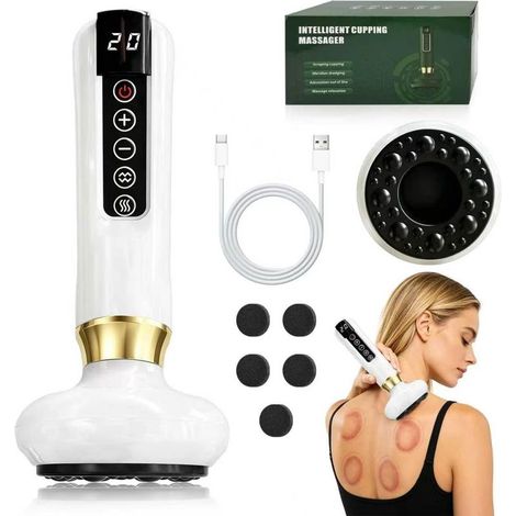 Appareil Massage Cellulite,Appareil de Massage à Bulles électrique,avec 12 Programmes et 4 Modes,Appareil de Gua Sha à Usage Domestique,Massage du Corps Entier, Gua Sha, Cupping (1/5)