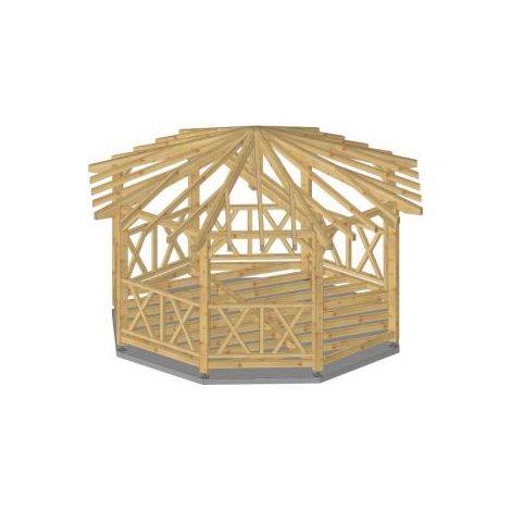 Kiosque tonnelle 25m2 en bois massif – Plancher inclus – Fabrication française – Installation facile en 3h à 3 personnes – Jardinatoire (1/5)