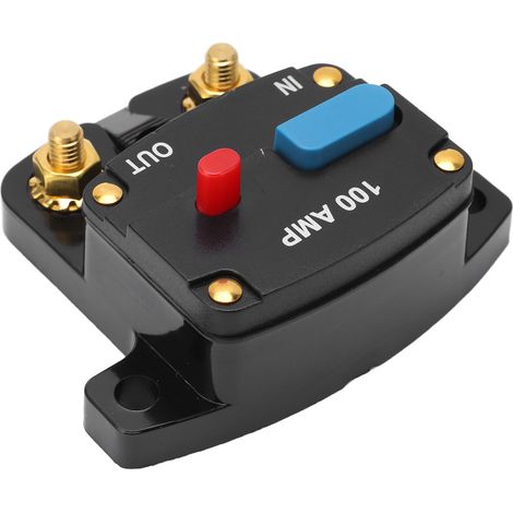 Disjoncteur Audio Auto 100A Réarmement Manuel Fusible en Ligne Support Inverseur pour Système Stéréo Voiture Camion Bateau Bus (1/5)