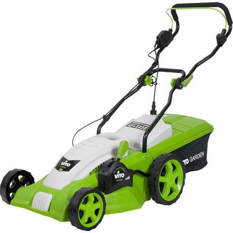 Vito – Tondeuse électrique filaire 1800W – Moteur induction 2850 tr/min – Largeur de coupe 42 cm – Bac 50L pour pelouses jusqu'à 800 m²