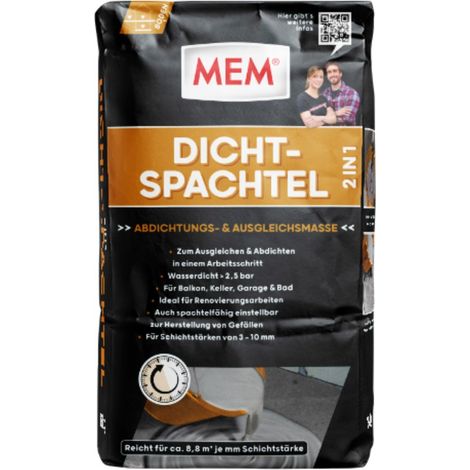 MEM Dicht-Spachtel 2 in 1 15 kg Spachtelmasse Innen und Außen Abdichtmasse