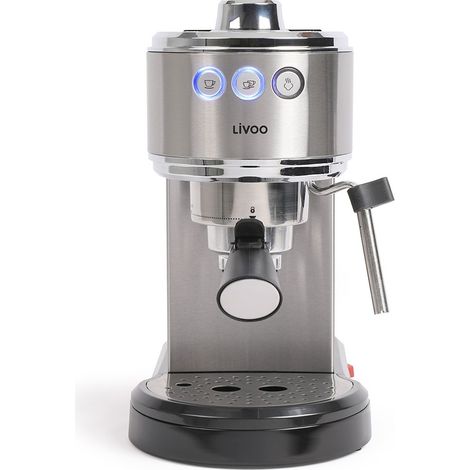 Machine à expresso 15 bars inox – Système de chauffe Thermoblock – Buse vapeur réglable – DOD186 – Livoo (1/5)