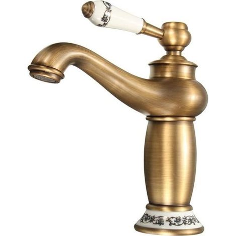 Robinet Mitigeur Laiton Ceramique - TEMPSA - Bronze - Monotrou - Pivotant - Pour 1 installation de trous (1/2)