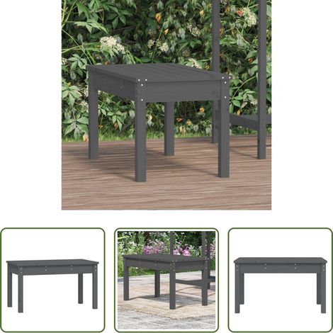 Holzbank - Gartenbank Grau 80x44x45 cm Massivholz Kiefer (1/5)