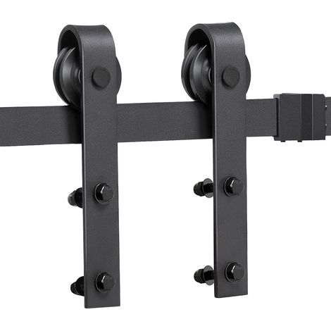 Yaheetech 6,6FT/200 cm Quincaillerie Kit de Rail pour Porte Coulissante - Hardware Ensemble Industriel pour Porte Suspendue Sliding Barn Door en Bois