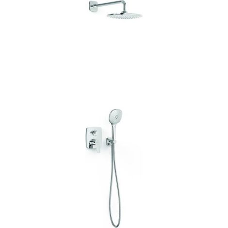 Kit mitigeur encastré 2 voies Rapid‑box pour douche Canigó Chrome - TRES 21738004