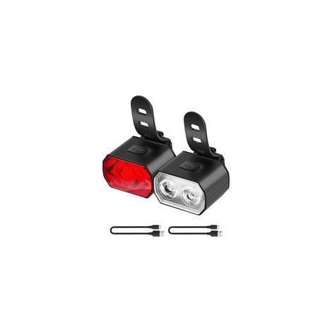 Éclairage vélo rechargeable, kit d'éclairage super étanche IPX6 pour une sécurité optimale lors des sorties nocturnes à vélo, réflecteurs avant et arrière (1/5)
