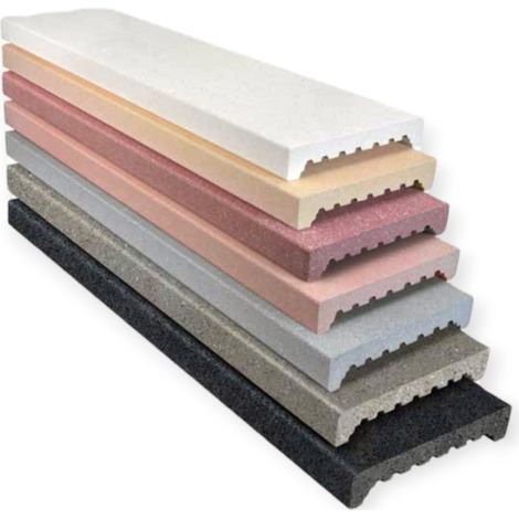 COPRIMURO SIMIL MARMO ROMPI GOCCIA PROFILO SQUADRATO LEVIGATO - Salmone Chiaro - size interno 11,5 cm