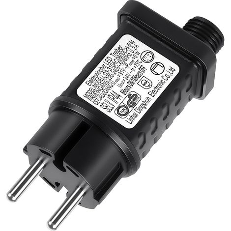 Clignoteur pour Guirlande lumineuse 31V 3.6W, Adaptateur Guirlande Lumineuse, Transformateur pour Guirlande LED, GSIP44, Timing fonction Mémoire Mémoire, pour Eclairage, Rideau Lumineux