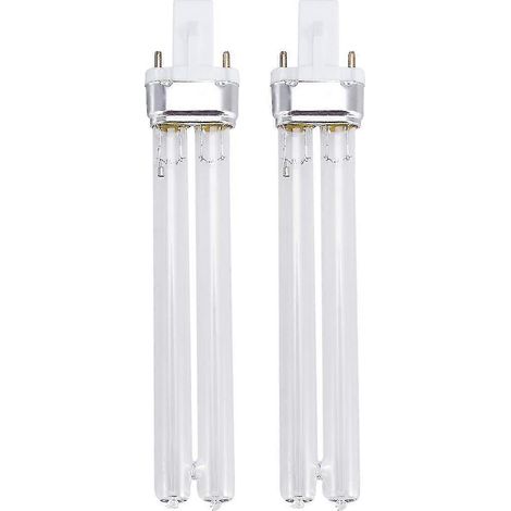 Lot de 2 lampes de désinfection ultraviolette UV de 11 W pour stérilisation d'aquarium (culot G23) (1/4)