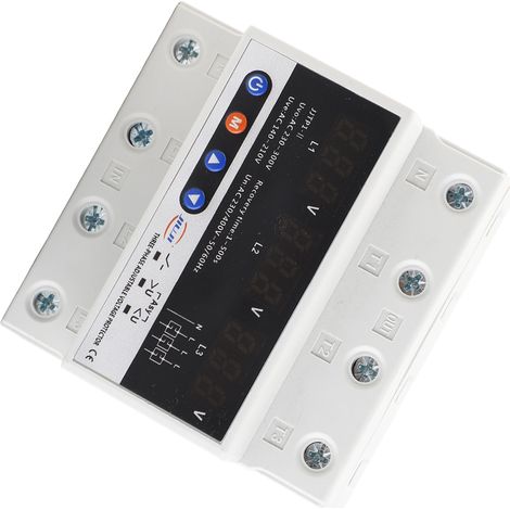 Disjoncteur de protection tension triphasé sur sous tension 63A 380V automatique rail DIN réglable (1/3)