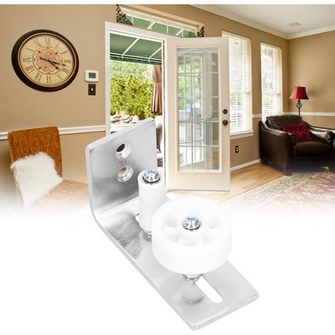 Juego de guías para puertas corredizas de granero de carbono cromado GUIDE2 Anti-oscilación Fácil instalación con rodillos protectores dobles cromados (1/5)