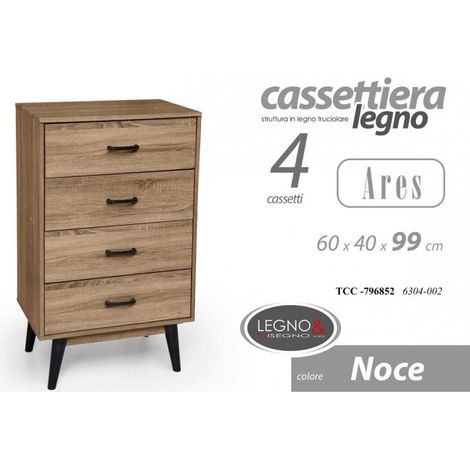Kommode im urbanen Stil 4 Schubladen cm 60 x 40 x 99 h