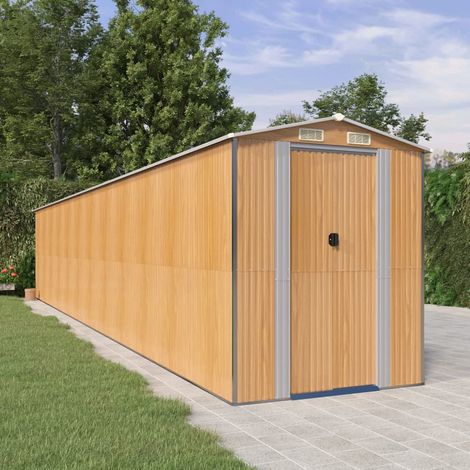 Abri de jardin Marron clair 192x1021x223 cm Métal galvanisé (1/5)