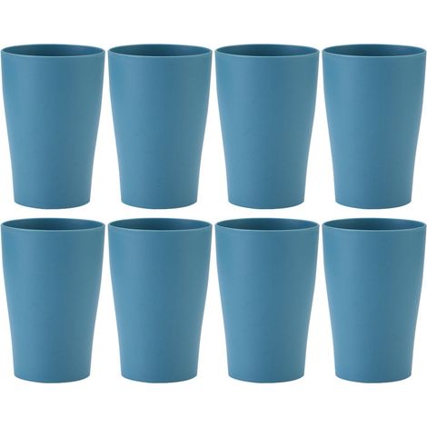 Juego de 8 vasos, plástico irrompible, reutilizables, lavables, para el hogar, viajes y acampadas. (1/5)