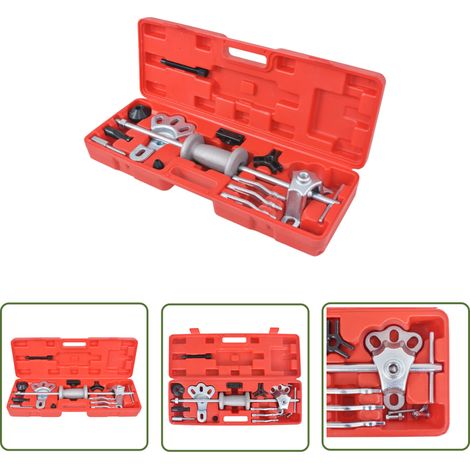 The Living Store Outils de voiture coulissants à 9 voies 17 pcs - Outil Automobile - Extracteur De Marteau - Outil Mécanique - Kit D'outils - Accessoire Auto (1/5)