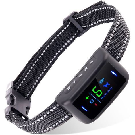Collier anti-aboiement étanche pour extérieur avec écran couleur – Collier de dressage pour chien multi-modes (choc et vibration) (1/5)