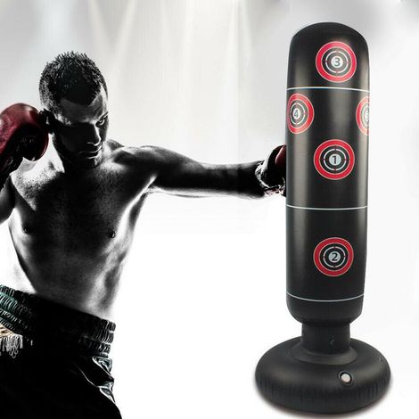 TONYSA Sac de Frappe pour Adultes, 160 cm, Sac de Frappe Gonflable Lourd avec Support, Sacs de Kickboxing pour MMA, Muay Thai, Fitness, Femmes et Hommes (1/4)