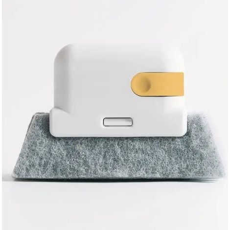 Outil de nettoyage de rainure 2-en-1 Chiffon de nettoyage de rainure de fenêtre créative Brosse de nettoyage de fenêtre Brosse de nettoyage de fente de fenêtre Brosse de rainure Jaune