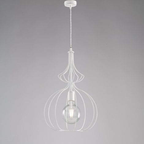 Araña moderna urbana industrial blanca 35 cm