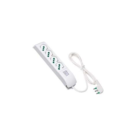 MULTIPRESA 4 POSTI BIPASSO + SCHUKO 2 POLI + TERRA 16A C/INTERRUTTORE  bianca 410100    FANTON