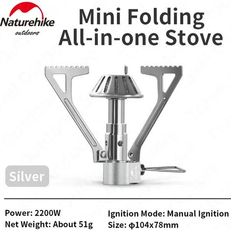 Réchaud à gaz portable Naturehike Mini brûleur touristique, accessoires de cuisine de camping en plein air, pliable, ultraléger, 51 g, réchaud de cuisson portable (1/5)