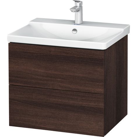 Mobile toilette Duravit L-Cube Vanity a parete larghezza 620 mm, profondità 481, 2 cassetti, si adatta a "P3 Comfort"". Articolo 233265, colorazione: Castagno scuro arredamento scuro - LC624405353 (1/4)
