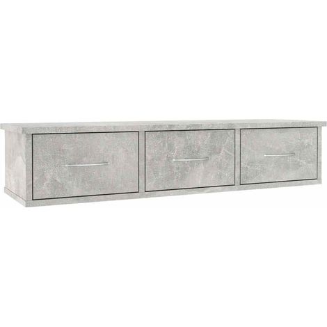 Maison Exclusive - Wand-Schubladenregal Betongrau 88x26x18,5 cm H (1/5)