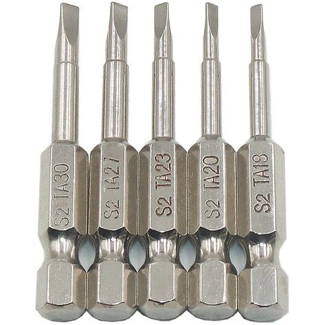Fonepro 5 Pcs Embouts de Tournevis Magnétique à Tête Triangulaire Set S2 Acier 1,8mm, 2,0mm, 2,3mm, 2,7mm, 3mm, Tige 1/4 pouce Hexagonale, Longueur de 50mm (1/5)