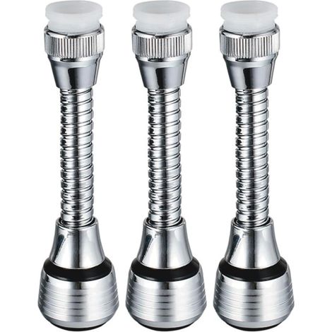 3 Pièces Rallonge Robinet, Embout Flexible 14cm, Adaptateur 2 Modes, Accessoire Cuisine 360° (1/5)