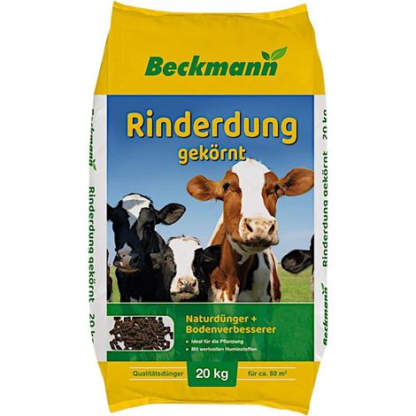 Engrais bovin Beckmann en granulés, 20 kg – Engrais naturel, amendement du sol, activateur de sol