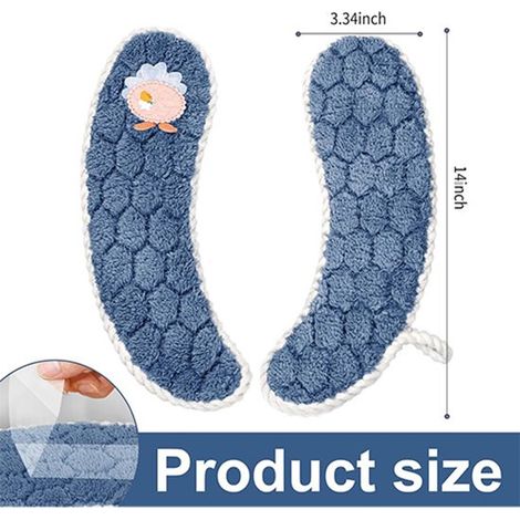 Funda para asiento de inodoro,2 pares de fundas para inodoro,Asientos de inodoro con calefacción,36 x 8,5 cm,Azul (1/4)