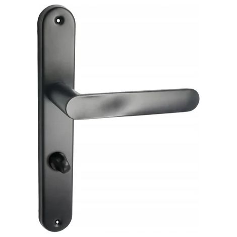 Manilla ovalada para puerta interior Domino, negro mate - cerradura para inodoro 72 mm