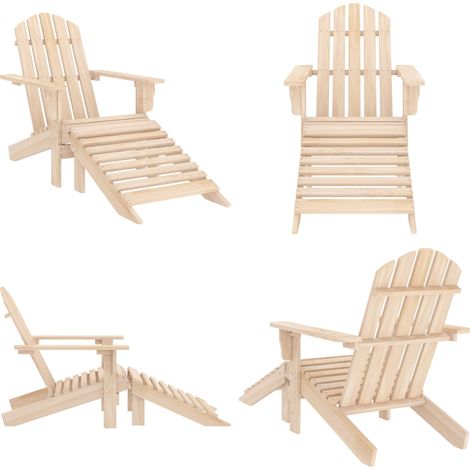 Chaise de jardin Adirondack avec pouf bois de sapin solide - Chaise Adirondack - Chaise De Jardin - Mobilier De Jardin - Chaise Extérieure - Pouf - Home & Living (1/5)