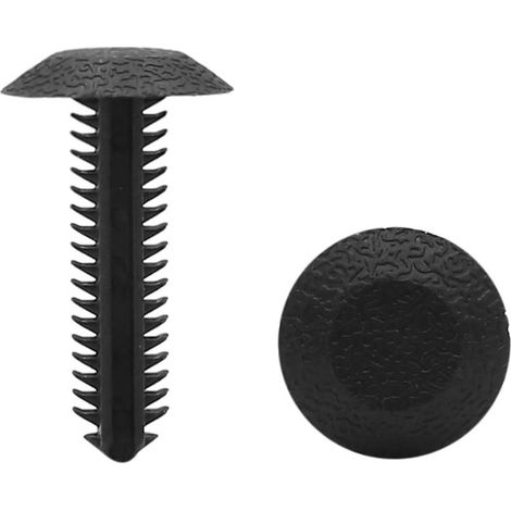 Rivets Plastique À Enfoncer Noir 30 Pcs Voiture Trou 6.5mm (1/2)