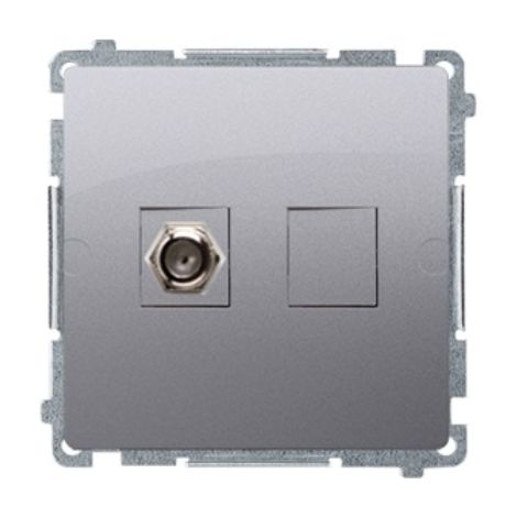 Simon Basic F-Stecker für Einzelantennen, Edelstahl, BMAF1.01/21