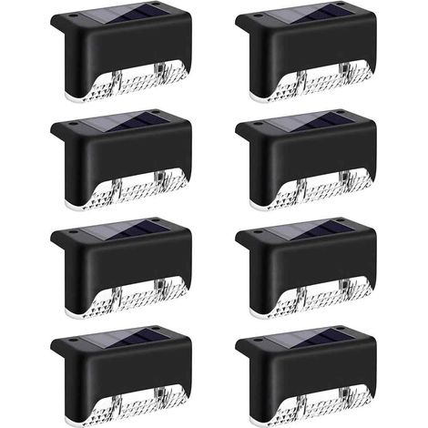Lot de 8 Lampes Solaire LED Extérieure Noire - Étanche IP65, Automatique pour Terrasse, Jardin et Balcon