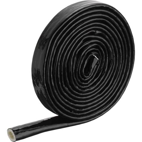 0,4" ID 10ft Gaine de Protection Thermique en Fibre de Verre Revêtue de Silicone, pour Tuyaux automobiles, Fils Électriques, Câblage Électrique, Gaine Thermique Protection, Noir (1/5)