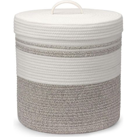 Faltbarer Wäschekorb mit Deckel, 40L, 35x42cm, Braun (1/5)