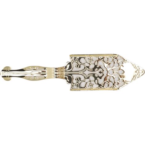 Cuillère à absinthe vintage en acier inoxydable à décor ajouré - Idéale pour déguster un cocktail Wormwood dans un verre - Dorée (1/5)