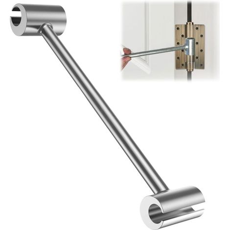 Llave de ajuste de bisagras de puerta, herramienta de ajuste de bisagras de acero, diseño de doble cabezal de 14/19 mm, para puertas cortafuegos/de seguridad con bisagras de bandera de 8-19 mm