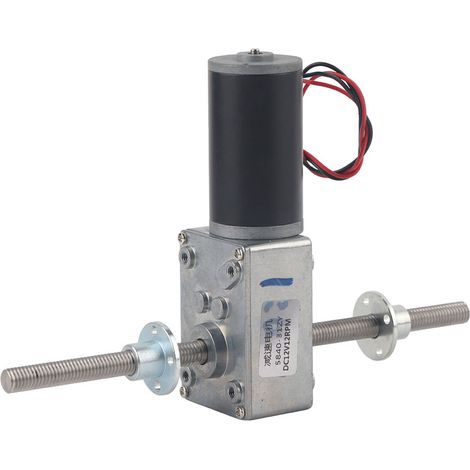 Moteur à engrenage à vis sans fin, arbre coaxial M8 fileté gauche et droite, bride de fixation, réducteur 1280, rapport de réduction 1:31 (1/5)