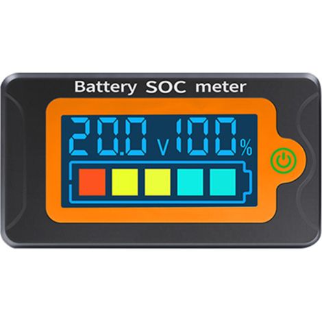 Wasserdichter Batterie-SOC-Kapazitätsanzeiger (8-100 V), Tester für Lithium-Eisenphosphat- und Lithium-Polymer-Batterien (12 V-72 V)