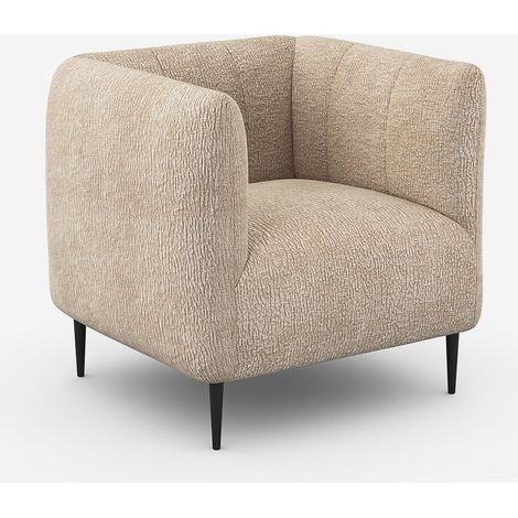 Design-Polstersessel Aprica, chenillegepolstert, ideal fürs Wohnzimmer - Beige (1/5)