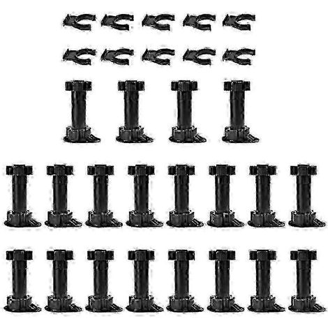 20 pieds de meuble réglables, pieds de meuble avec clips de fixation pour plinthe, adaptés aux cuisines. (1/5)