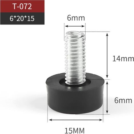 8pcs Pieds de Nivellement Meuble Réglable Pied Réglable Patins de Meuble Jambe Pied de Table Chaise Base Protection Plancher Glisse M6 x 15 mm Filetage Noir (1/4)
